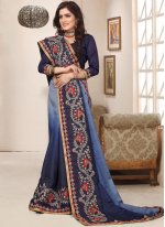 Blue Art Silk Trendy Saree