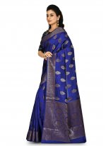 Blue Banarasi Silk Bollywood Saree