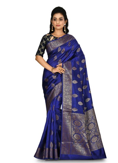 Blue Banarasi Silk Bollywood Saree