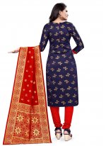 Blue Banarasi Silk Festival Churidar Designer Suit
