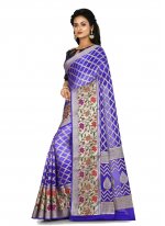 Blue Banarasi Silk Weaving Trendy Saree
