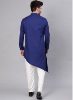 Blue Blended Cotton Indo Western