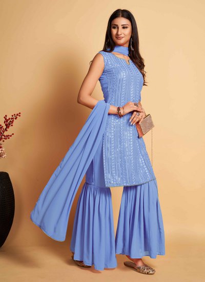 Blue Color Readymade Salwar Suit