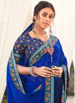 Blue Color Shaded Saree