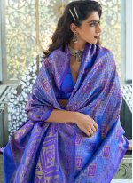 Blue Color Traditional Designer Saree