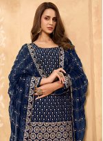 Blue Embroidered Designer Pakistani Salwar Suit