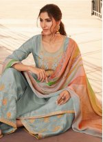 Blue Embroidered Festival Designer Pakistani Salwar Suit