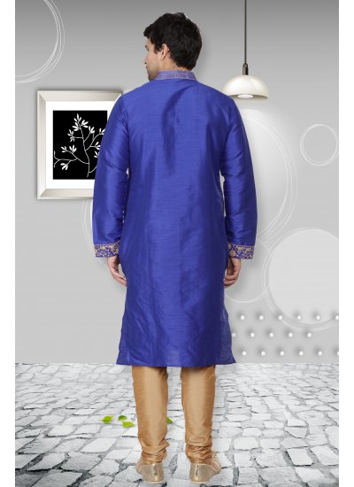 Blue Embroidered Kurta Pyjama