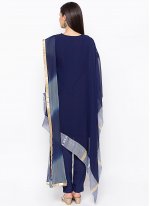 Blue Faux Georgette Festival Designer Suit