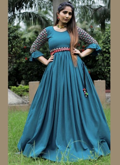 Blue Mirror Designer Gown