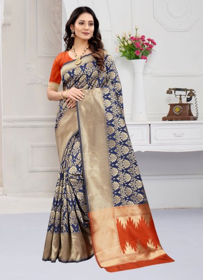 Blue Weaving Party Classic Saree