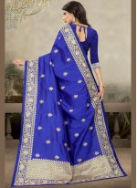 Blue Zari Art Silk Designer Saree