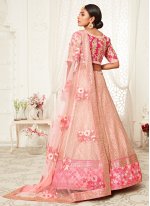 Bollywood Lehenga Choli Embroidered Net in Pink