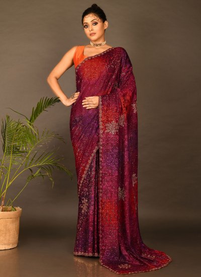 Brasso Designer Saree in Multi Colour