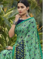 Brasso Embroidered Classic Designer Saree in Green