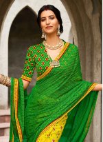Brasso Green and Yellow Saree