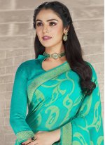 Brasso Printed Saree in Turquoise