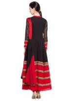 Breathtaking Black Faux Georgette Readymade Anarkali Salwar Suit
