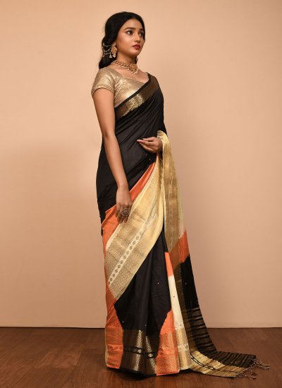 Breathtaking Silk Black Classic Saree