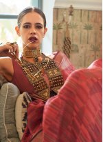 Breathtaking Weaving Engagement Trendy Saree