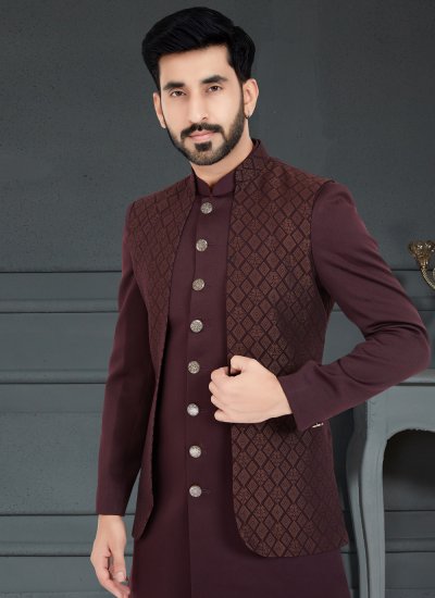 Brown and Maroon Color Indo Western