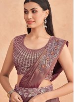 Brown Art Silk Thread Trendy Saree