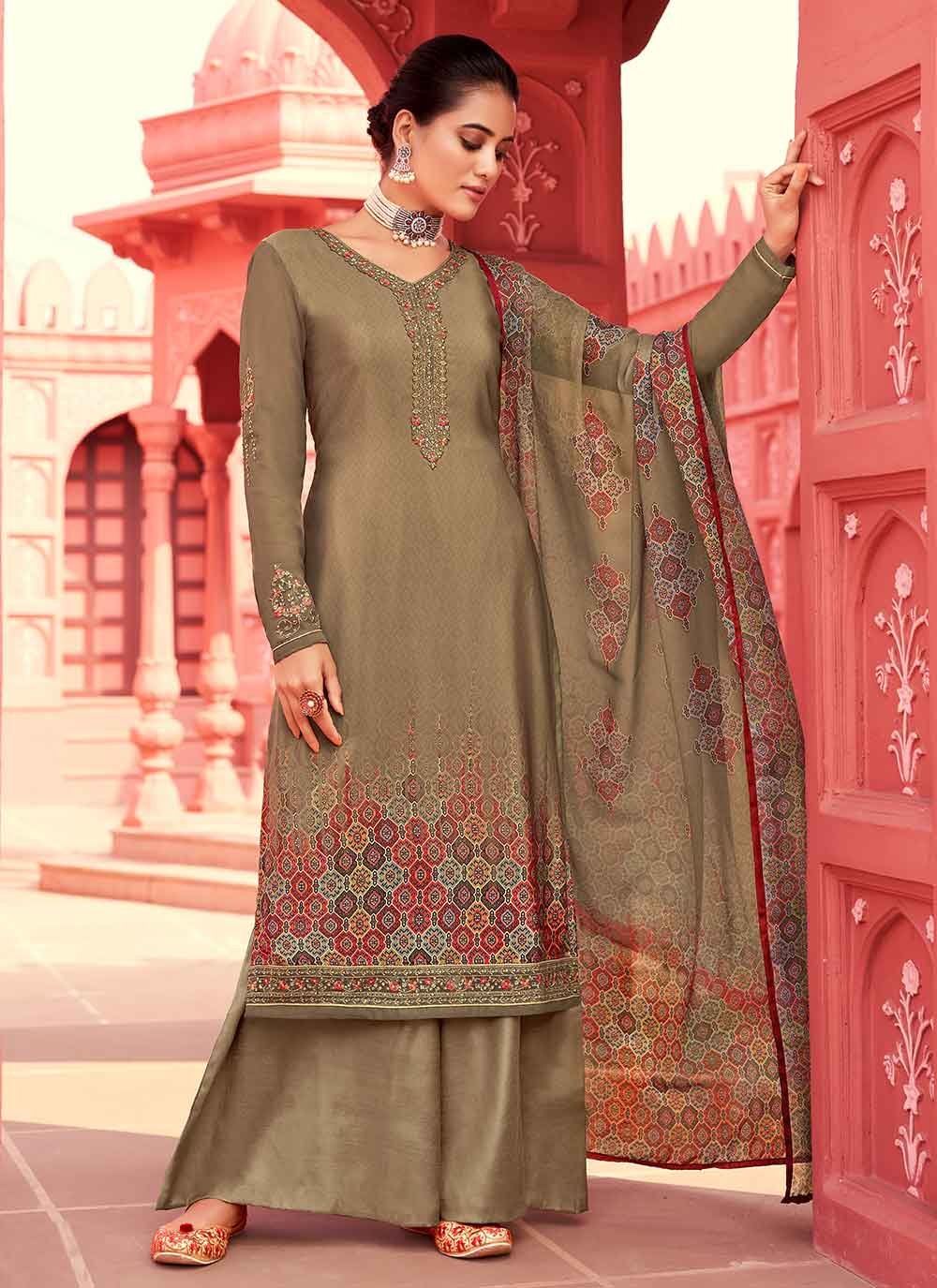Brown Color Designer Pakistani Suit