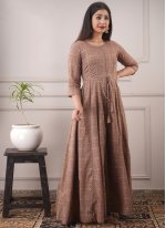 Brown Color Readymade Designer Gown