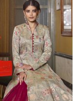 Brown Embroidered Ceremonial Readymade Anarkali Salwar Suit
