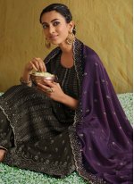 Brown Embroidered Designer Pakistani Salwar Suit