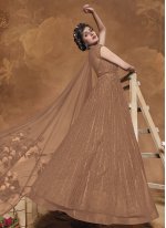 Brown Engagement Floor Length Anarkali Suit