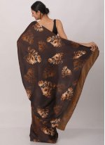 Brown Festival Shaded Saree