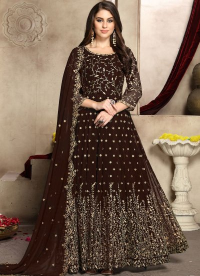 Buy online Women Brown Unstitched Salwar Suits from Suits & Dress material  for Women by Sidhidata Textile for ₹499 at 75% off | 2024 Limeroad.com