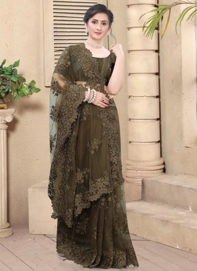 Brown Party Traditional Saree