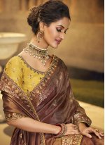 Brown Silk Wedding Trendy Saree