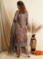 Brown Tussar Silk Salwar Suit
