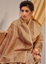 Brown Weaving Designer Traditional Saree
