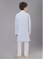 Capricious Cotton Silk Embroidered Work Kurta Pyjama