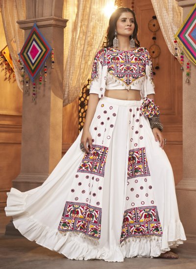 Bridal Red And Off White Embroidered Heavy Silk Lehenga Choli