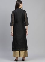 Catchy Black Embroidered Party Wear Kurti
