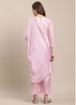Catchy Embroidered Pink Silk Blend Trendy Salwar Kameez