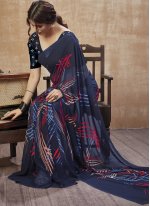 Catchy Faux Georgette Printed Saree