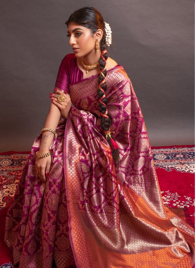 Celestial Silk Woven Trendy Saree