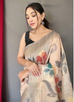 Chanderi Contemporary Saree in Multi Colour