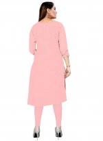 Chanderi Embroidered Churidar Designer Suit in Pink