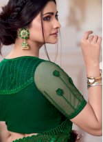 Charismatic Embroidered Green Prachi Desai Classic Designer Saree