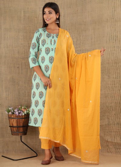 Charming Cotton Buttons Readymade Salwar Suit