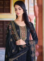 Charming Embroidered Navy Blue Trendy Salwar Suit 