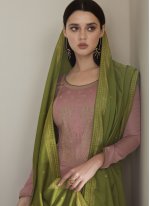 Charming Embroidered Pink Silk Designer Pakistani Suit