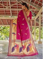 Charming Magenta Weaving Designer Traditional Saree